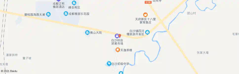 成都白沙市场_公交站地图_成都公交_妙搜公交查询2025