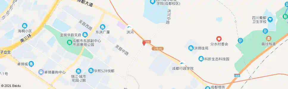 成都洪河大道路口_公交站地图_成都公交_妙搜公交查询2025