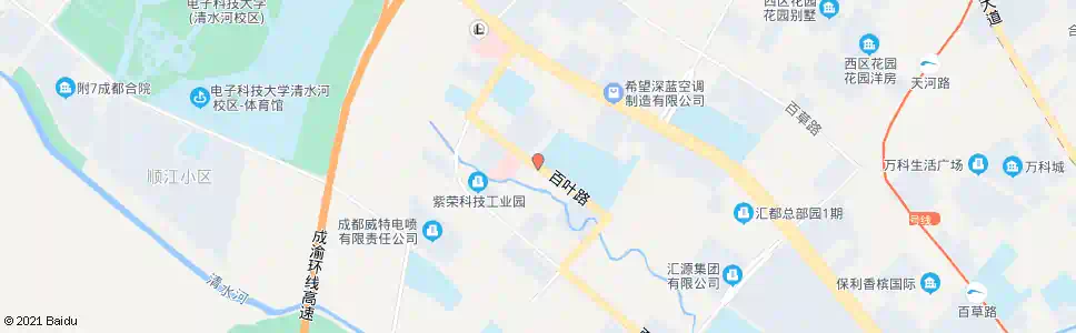 成都百叶路新达路口_公交站地图_成都公交_妙搜公交查询2025