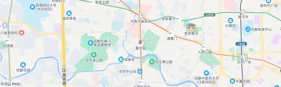 成都青羊宫_公交站地图_成都公交_妙搜公交查询2025