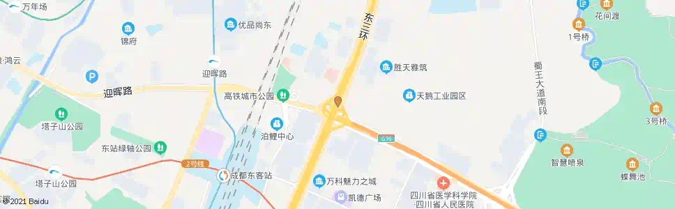 成都三环路成渝立交桥北内侧_公交站地图_成都公交_妙搜公交查询2025