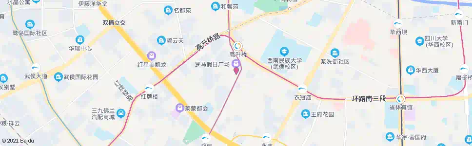 成都高升桥北街东_公交站地图_成都公交_妙搜公交查询2025