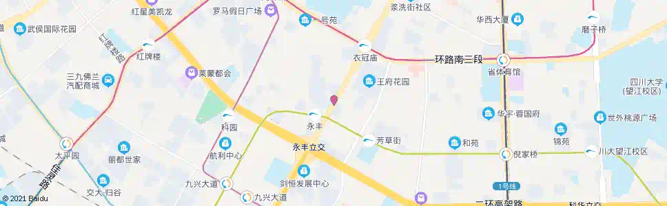 成都永丰路_公交站地图_成都公交_妙搜公交查询2025