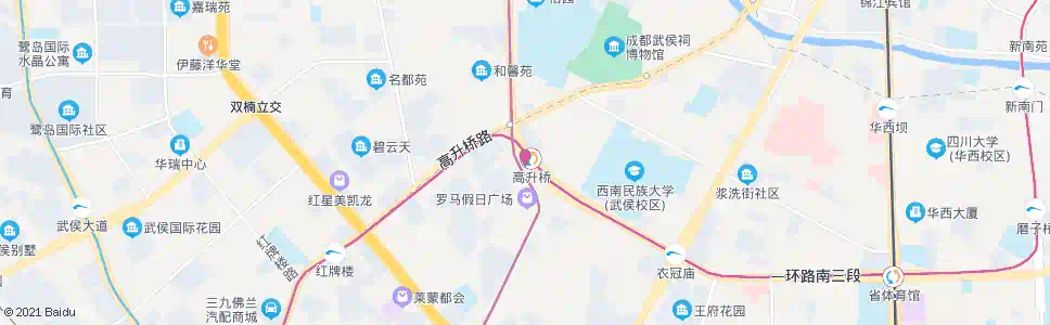 成都高升桥南街_公交站地图_成都公交_妙搜公交查询2025