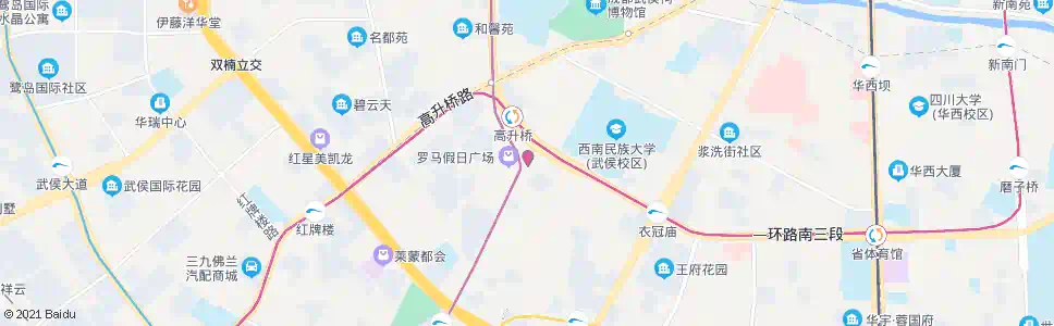 成都高升桥东路北_公交站地图_成都公交_妙搜公交查询2025