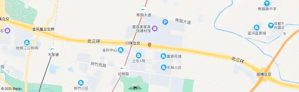 成都三环路川陕立交桥东外侧_公交站地图_成都公交_妙搜公交查询2025
