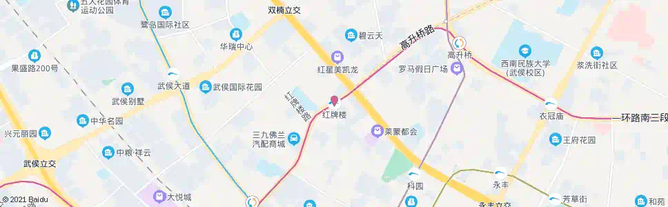 成都地铁红牌楼站_公交站地图_成都公交_妙搜公交查询2025