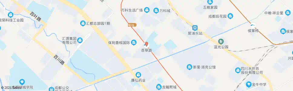 成都百草路站_公交站地图_成都公交_妙搜公交查询2025