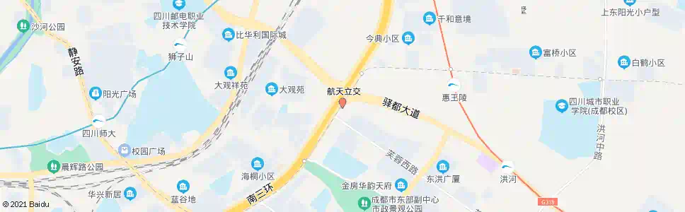 成都三环航天立交外侧_公交站地图_成都公交_妙搜公交查询2025