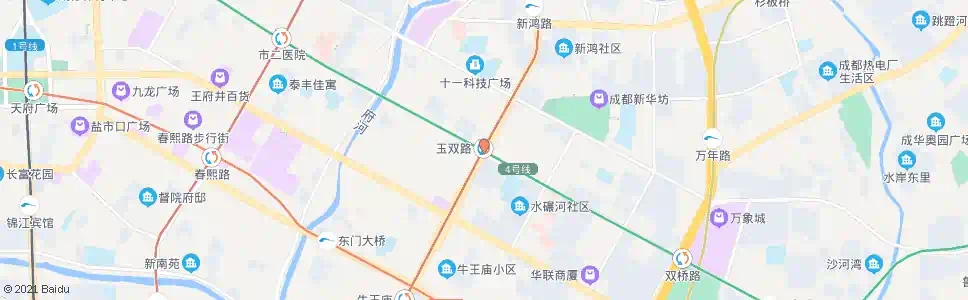 成都玉双路_公交站地图_成都公交_妙搜公交查询2025