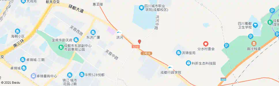 成都洪河大道中路南_公交站地图_成都公交_妙搜公交查询2025