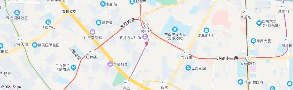 成都高升桥东路_公交站地图_成都公交_妙搜公交查询2025
