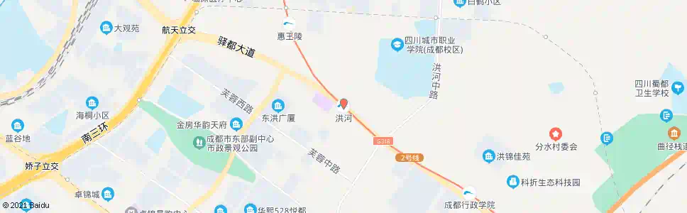 成都地铁洪河站_公交站地图_成都公交_妙搜公交查询2025