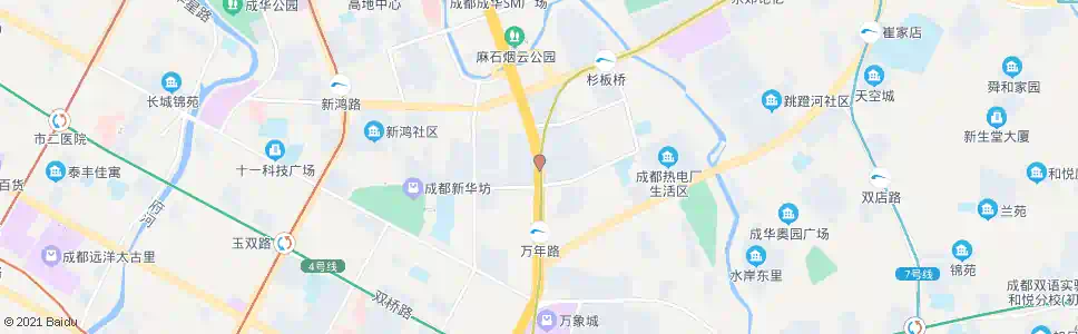 成都二环万年场路口_公交站地图_成都公交_妙搜公交查询2025