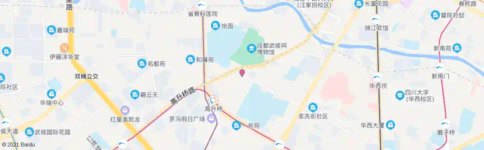 成都武侯祠东街_公交站地图_成都公交_妙搜公交查询2025