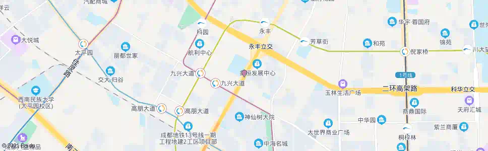 成都创业路二环路口南_公交站地图_成都公交_妙搜公交查询2025