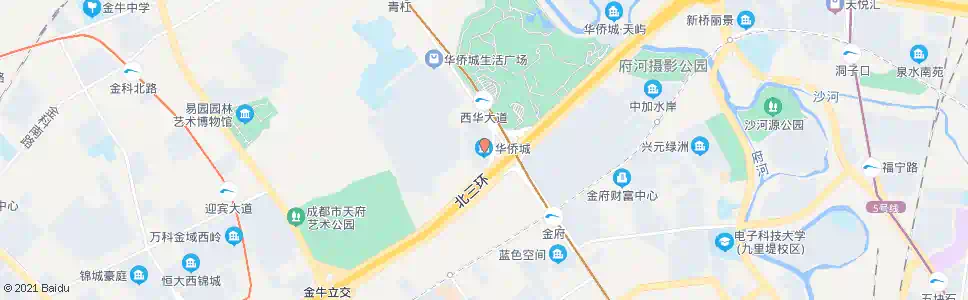 成都华侨城欢乐谷三环路外侧_公交站地图_成都公交_妙搜公交查询2025