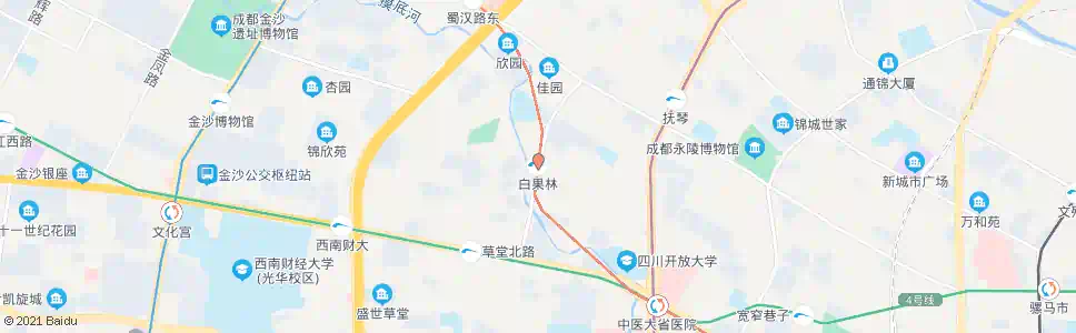 成都白果林站_公交站地图_成都公交_妙搜公交查询2025