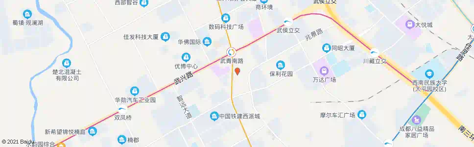 成都武侯大道铁佛段中_公交站地图_成都公交_妙搜公交查询2025