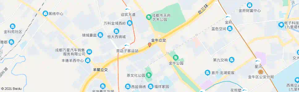 成都三环金牛立交南内侧_公交站地图_成都公交_妙搜公交查询2025
