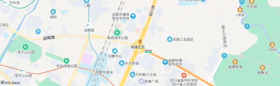 成都三环成渝立交南外侧_公交站地图_成都公交_妙搜公交查询2025