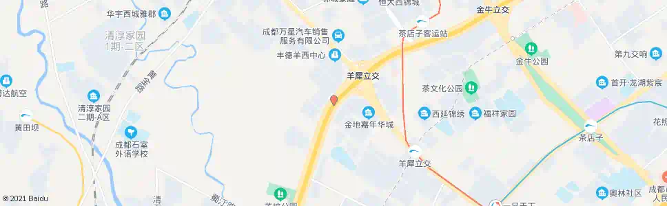 成都三环羊犀立交南内侧_公交站地图_成都公交_妙搜公交查询2025