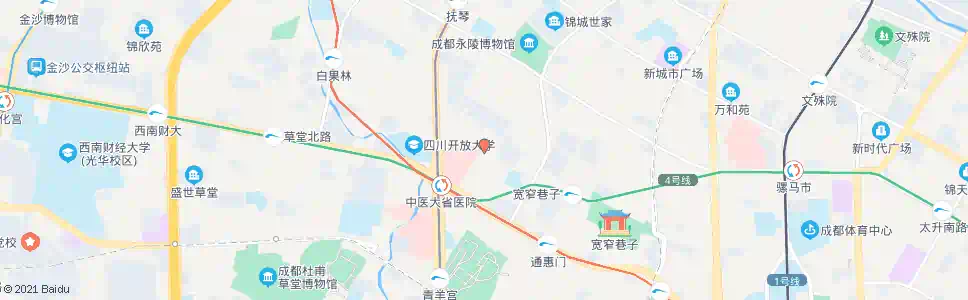 成都枣子巷_公交站地图_成都公交_妙搜公交查询2025