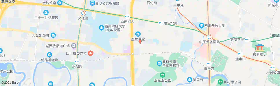 成都草堂北支路中_公交站地图_成都公交_妙搜公交查询2025