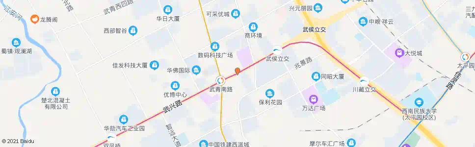 成都武青大道路口_公交站地图_成都公交_妙搜公交查询2025
