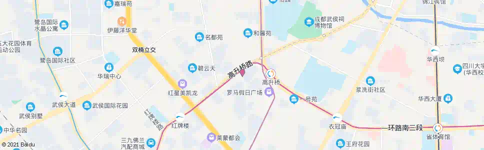 成都高升桥南街北_公交站地图_成都公交_妙搜公交查询2025