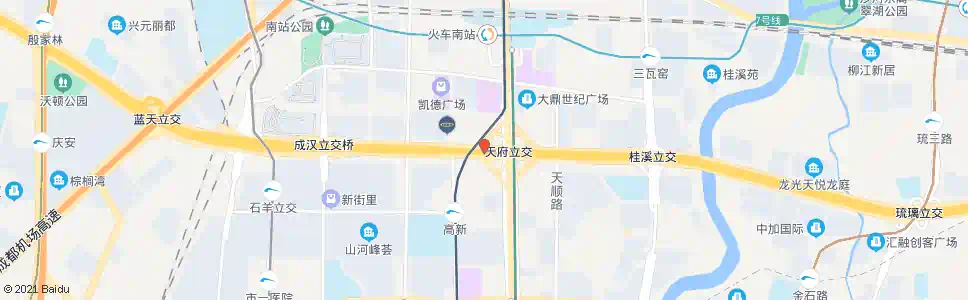 成都三环天府立交西外侧_公交站地图_成都公交_妙搜公交查询2025