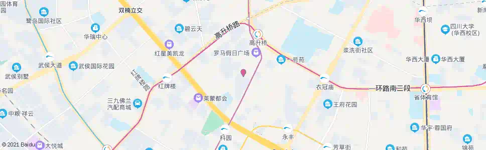 成都高升桥南街东_公交站地图_成都公交_妙搜公交查询2025