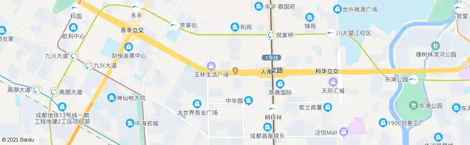 成都人南立交西_公交站地图_成都公交_妙搜公交查询2025