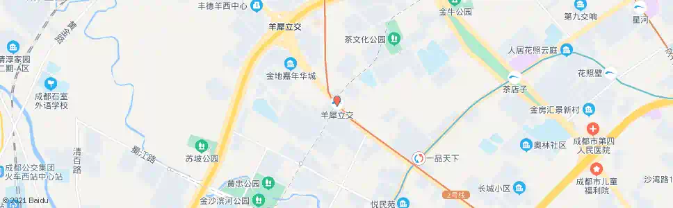 成都三环羊犀立交北内侧_公交站地图_成都公交_妙搜公交查询2025