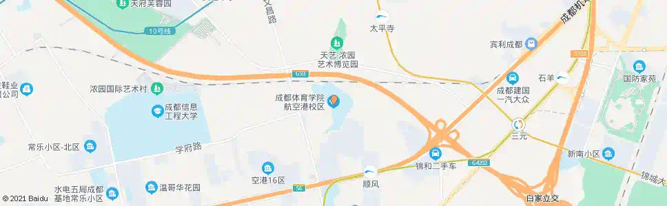 成都成都体育学院航空港校区_公交站地图_成都公交_妙搜公交查询2025