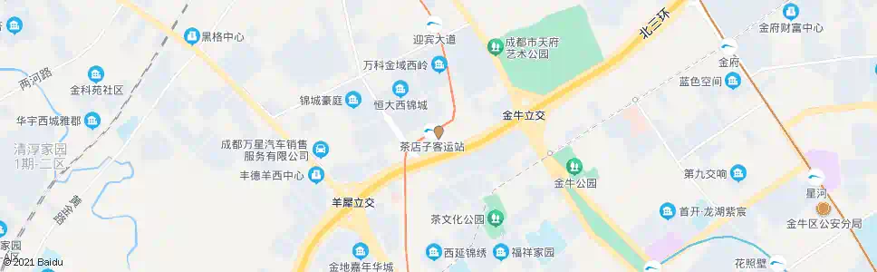 成都茶店子西口_公交站地图_成都公交_妙搜公交查询2025