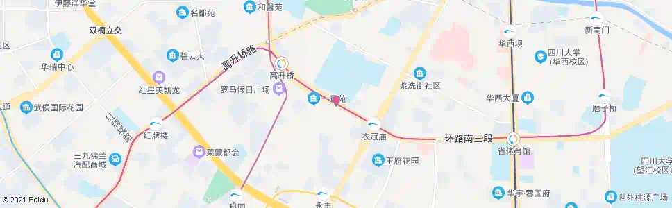 成都西南民族大学(东)_公交站地图_成都公交_妙搜公交查询2025