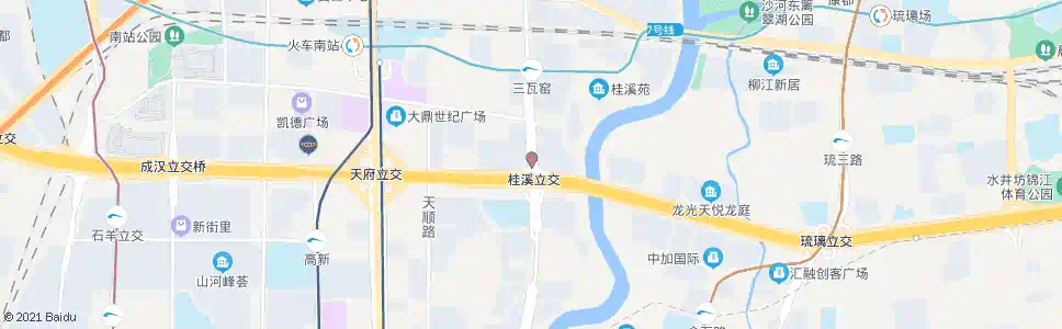 成都三环桂溪立交内侧_公交站地图_成都公交_妙搜公交查询2025