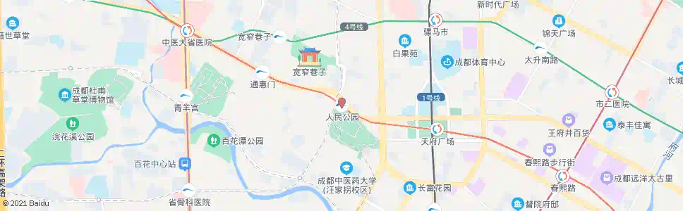 成都人民公园站_公交站地图_成都公交_妙搜公交查询2025