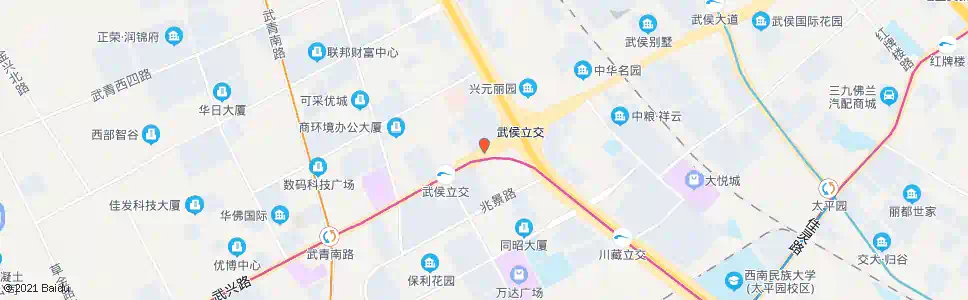 成都三环路武侯立交桥西_公交站地图_成都公交_妙搜公交查询2025