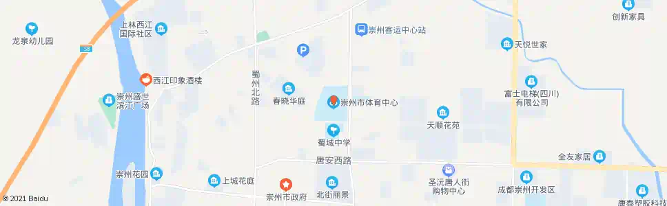 成都崇州体育中心_公交站地图_成都公交_妙搜公交查询2025