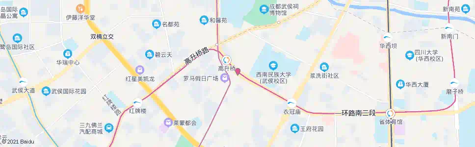 成都一环路高升桥东路口_公交站地图_成都公交_妙搜公交查询2025