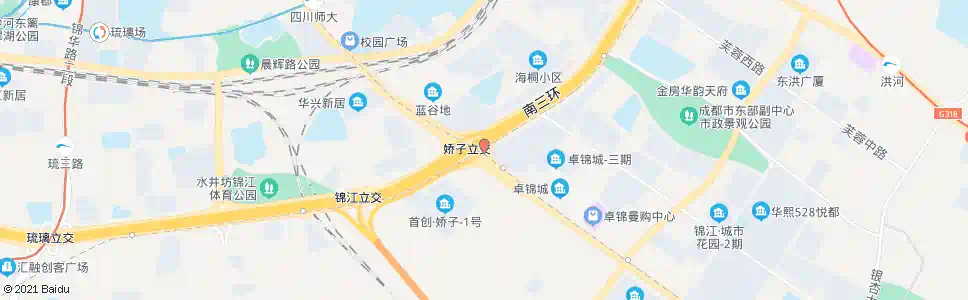 成都三环娇子立交北内侧_公交站地图_成都公交_妙搜公交查询2025