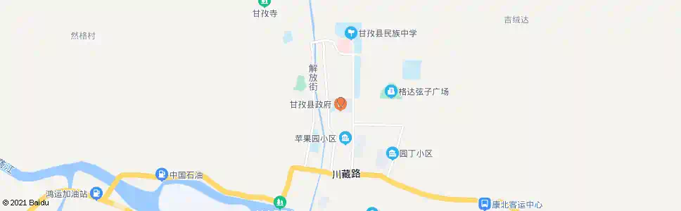 甘孜县政府_公交站地图_甘孜公交_妙搜公交查询2025