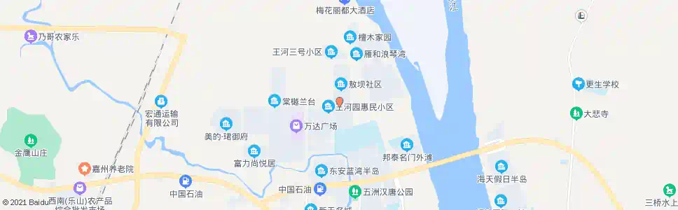 乐山王河小区_公交站地图_乐山公交_妙搜公交查询2025