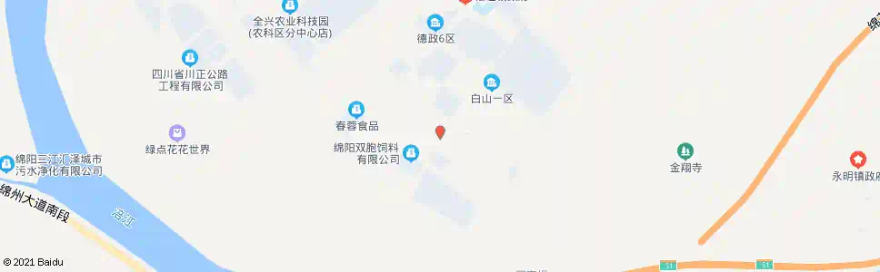 绵阳白山三区_公交站地图_绵阳公交_妙搜公交查询2025