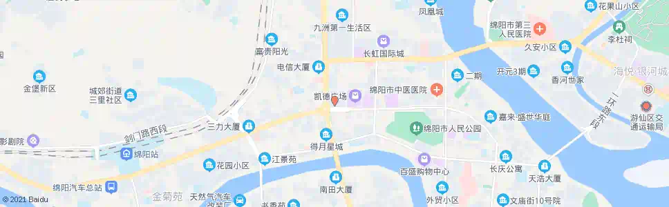 绵阳富乐路口凯德广场_公交站地图_绵阳公交_妙搜公交查询2025