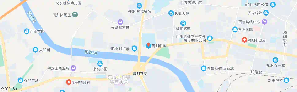绵阳普明中学_公交站地图_绵阳公交_妙搜公交查询2025