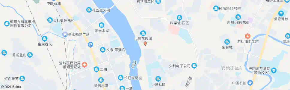 绵阳汉龙小岛花园_公交站地图_绵阳公交_妙搜公交查询2025