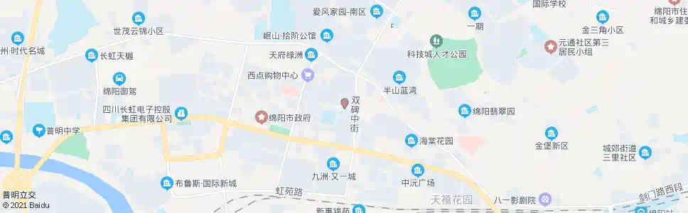绵阳双碑中街_公交站地图_绵阳公交_妙搜公交查询2025